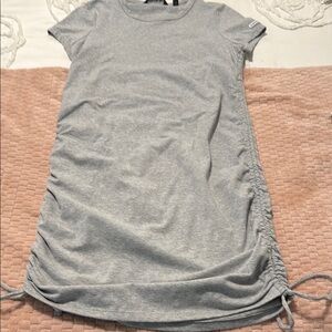Calvin Klein Gray Ruched T-Shirt Dress